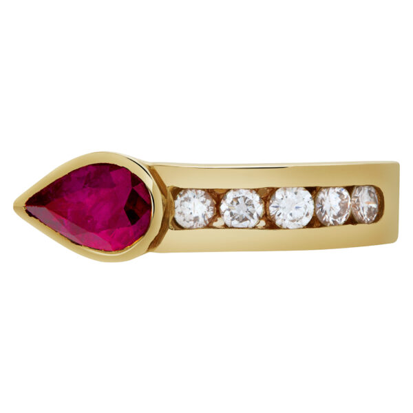 Ruby ring with diamond accents in 14k