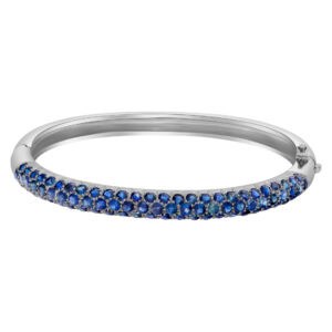 Sapphire bangle in 18k white gold with approximately 4 carats in round cut sapphire