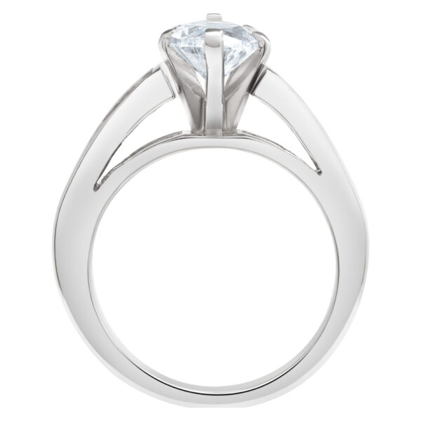 GIA certified marquise brilliant cut diamond 1.53 carat (D color, SI1 clarity) set in platinum setting