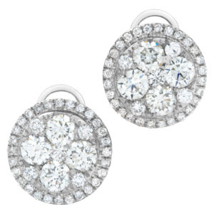 Diamond studs in 18k white gold with over 2 carats in diamonds