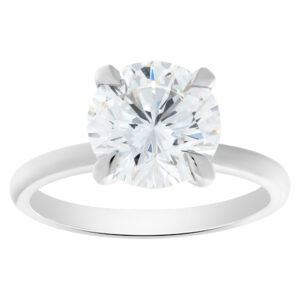 GIA certified round modified brilliant cut diamond 3.02 (J color, SI1 clarity) ring