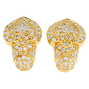 Diamonds "ACE OF SPADE" shape earrings in 18k