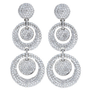 18k white gold diamond rings drop earrings