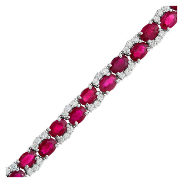 14k white gold bracelet w 16.05 cts in rubies and 2.65 cts in diamonds