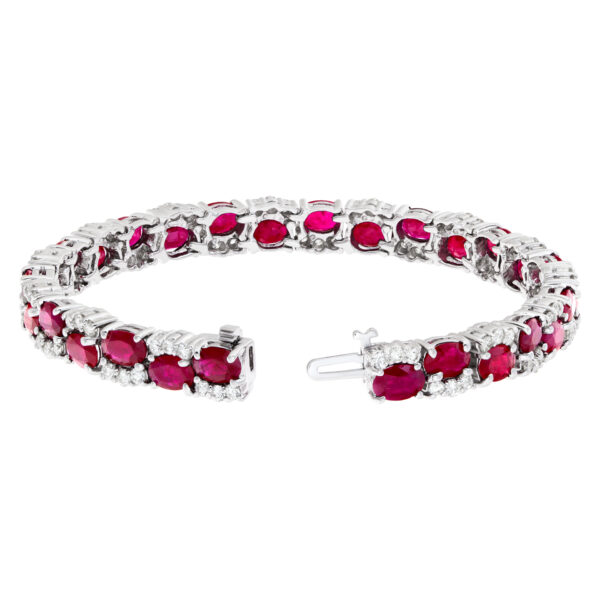 14k white gold bracelet w 16.05 cts in rubies and 2.65 cts in diamonds