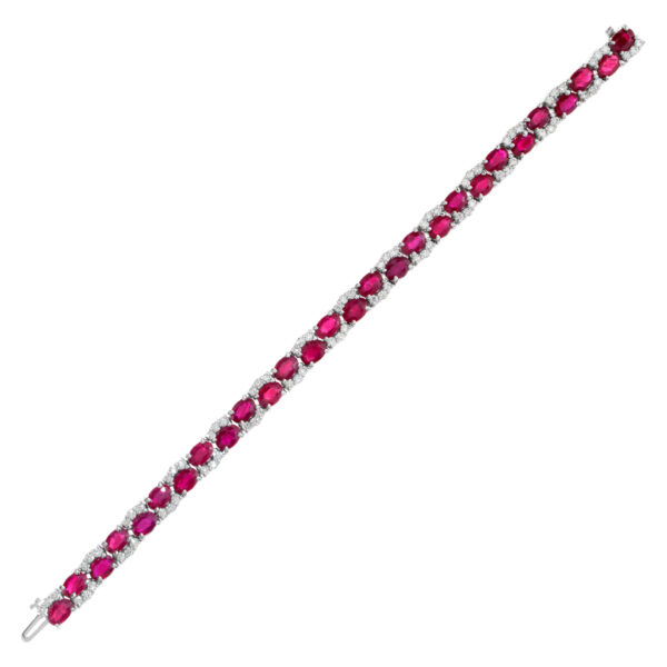 14k white gold bracelet w 16.05 cts in rubies and 2.65 cts in diamonds