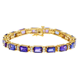 14k bracelet with 16.8 cts in tanzenite and .8 carats in diamonds