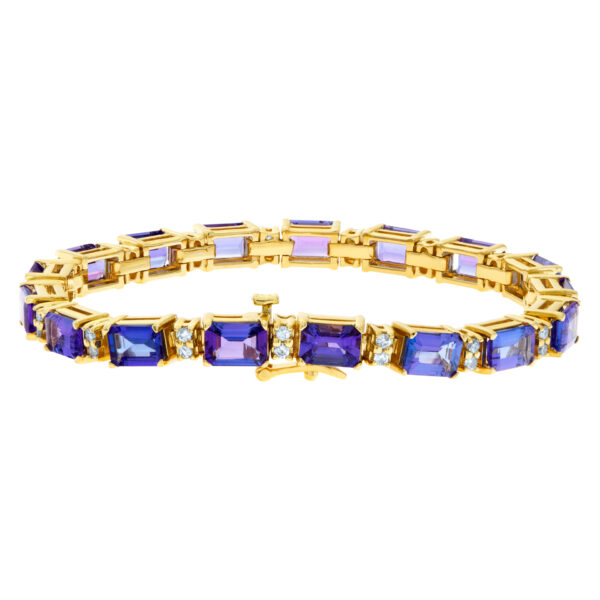 14k bracelet with 16.8 cts in tanzenite and .8 carats in diamonds