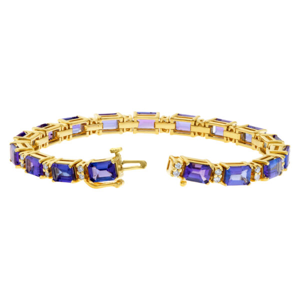 14k bracelet with 16.8 cts in tanzenite and .8 carats in diamonds