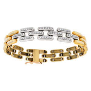 Dazzling diamond bracelet in 18k white & yellow gold