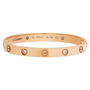 Cartier LOVE bracelet in 18k pink gold with 4 diamonds