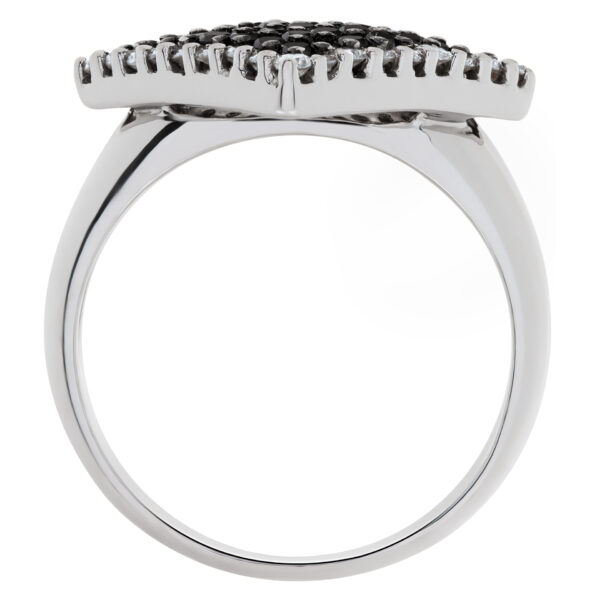 Diamond and black hematite ring in 18k white gold