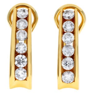 Diamond earrings in 14k with approximately 1 carat in diamonds