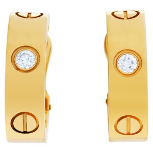 Cartier Love earrings with 2 diamonds in 18k