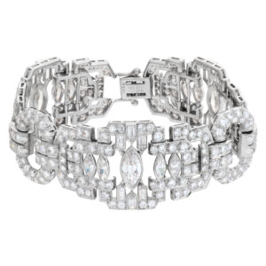 Art Deco Platinum bracelet with approximately 18 carats in diamonds