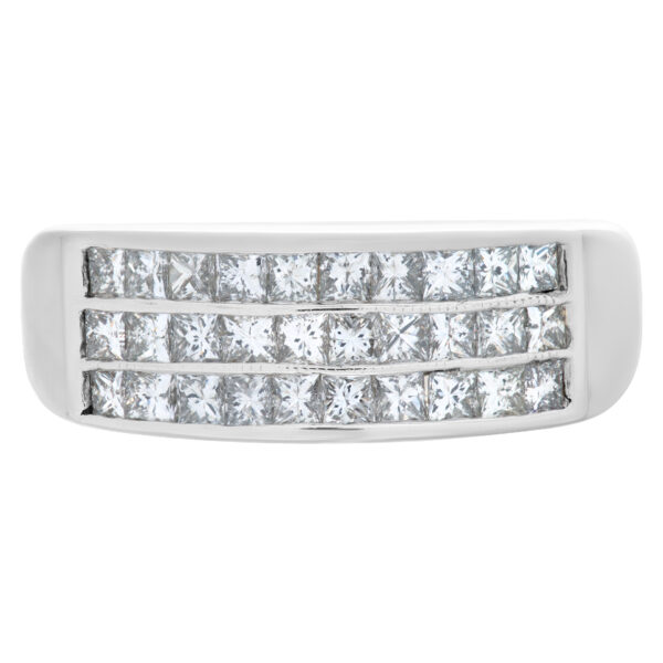 Invisible set princess cut diamond ring in 14k white gold