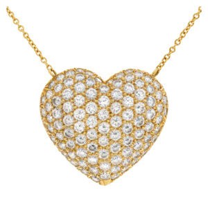 Tiffany & Co. pave diamond heart necklace in 18k