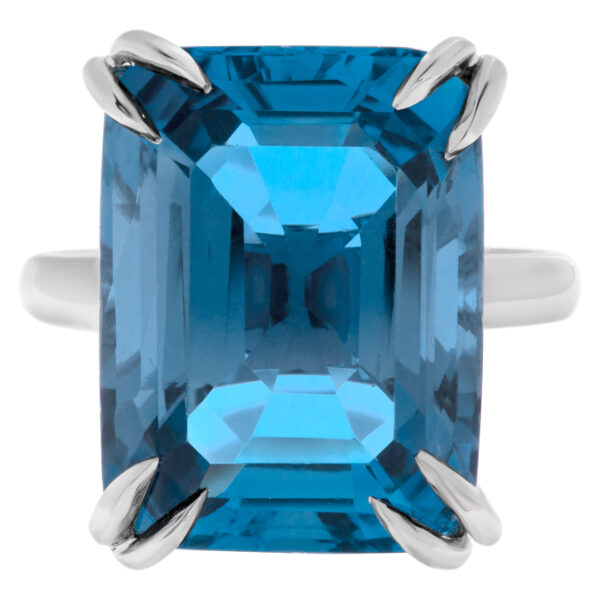 AGL certified 13.99 carat blue cushion shape Aquamarine ring