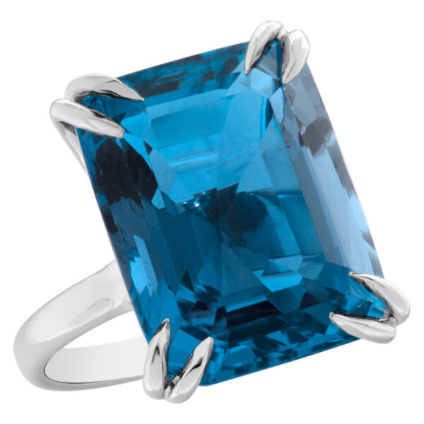 AGL certified 13.99 carat blue cushion shape Aquamarine ring