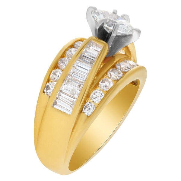 Sparkling marquise cut diamond ring in 14k