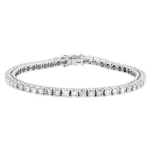 Diamond line bracelet with approximately 4 carats in diamonds in 14k white gold