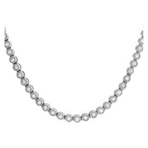 18k white gold diamond tennis necklace with 2.66 carats in round diamonds