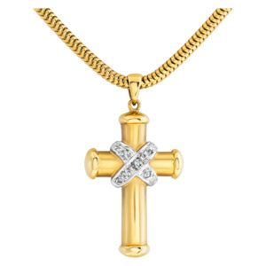 Chain with cross in 18k