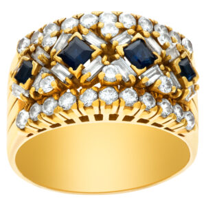 Sapphire and diamond ring in 18k