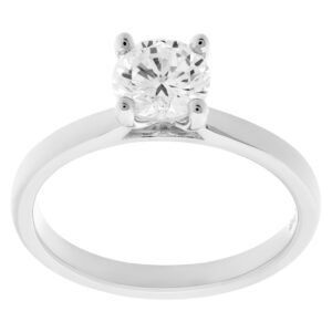 GIA certified round brilliant cut diamond 1 carat (J color, VS1 clarity) ring