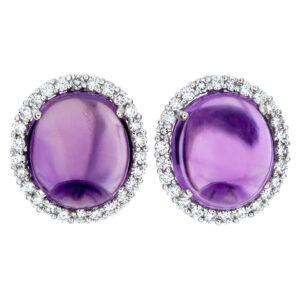 18k amethyst & diamond earrings