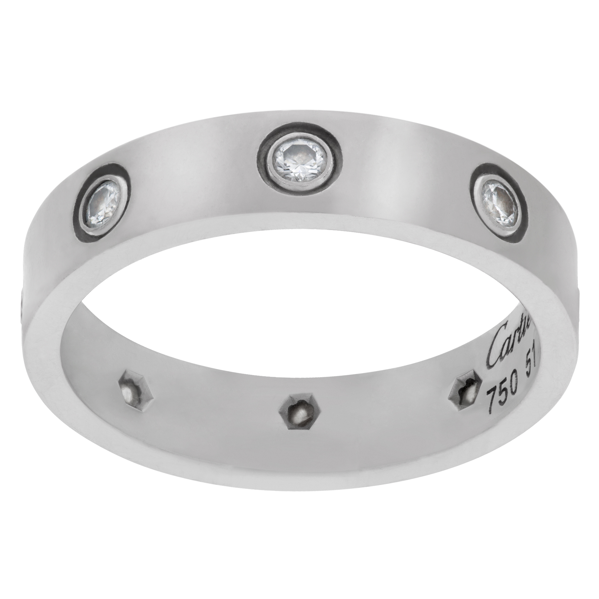 Cartier Love wedding band 8 diamonds in 18k white gold Luxury