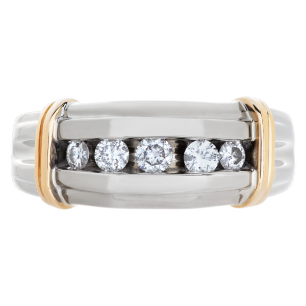 Diamond ring in 14k white and yellow gold with approximately 0.5 carats in diamonds