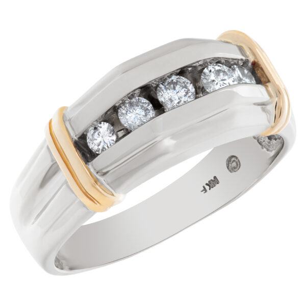 Diamond ring in 14k white and yellow gold with approximately 0.5 carats in diamonds