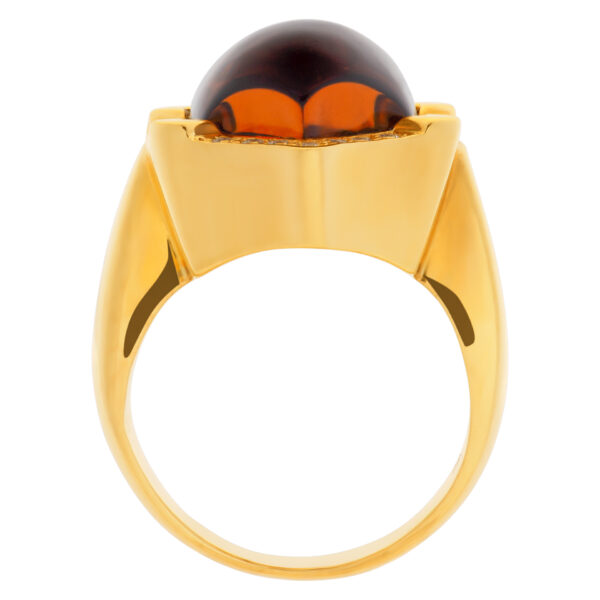 Elegant ring with hexagonal cabochon Madeira Citrine ring