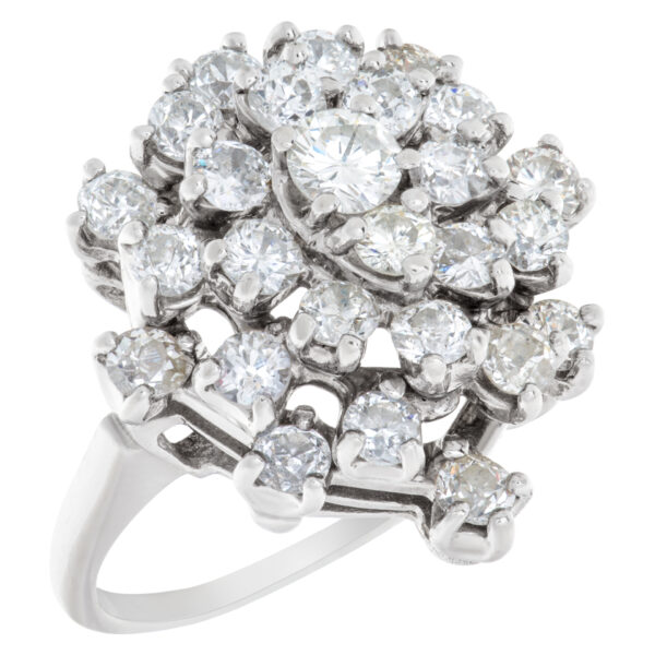 Diamond cluster ring in 18k white gold