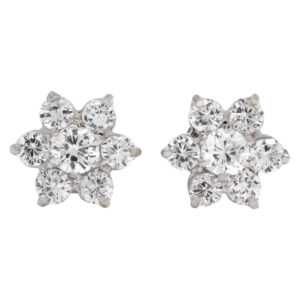 Diamond snowflakes earrings in 14k white gold