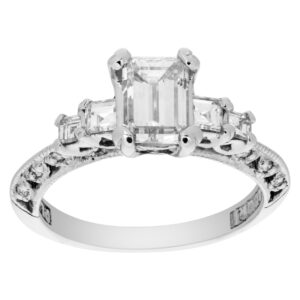 GIA certified Tacori diamond engagement ring with matching band