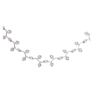 18k white gold necklace with accent diamonds, 16 inches long