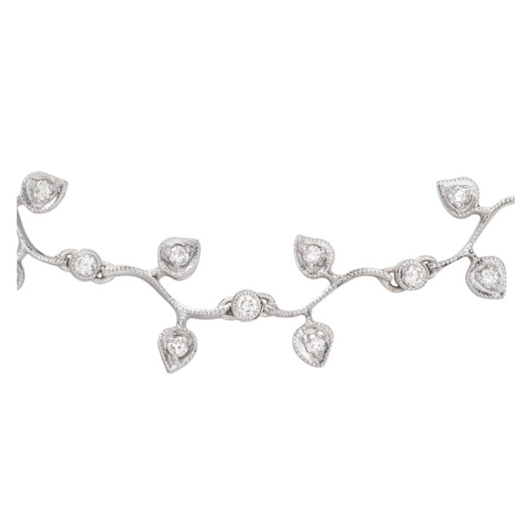 18k white gold necklace with accent diamonds, 16 inches long