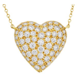 Tiffany & Co. pave diamond heart necklace in 18k