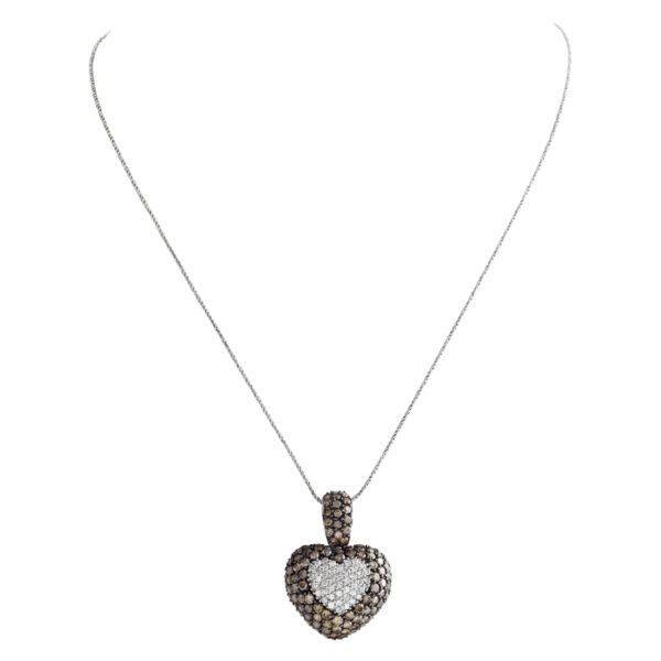 Diamond puff heart necklace 18k