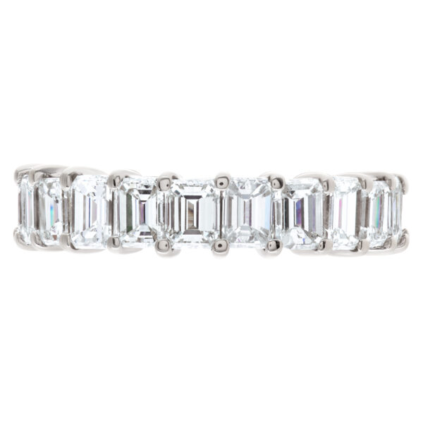 Emerald cut diamond eternity band in 18k white gold