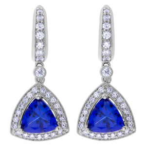 Diamond and Tanzanite earrings in 14k white gold