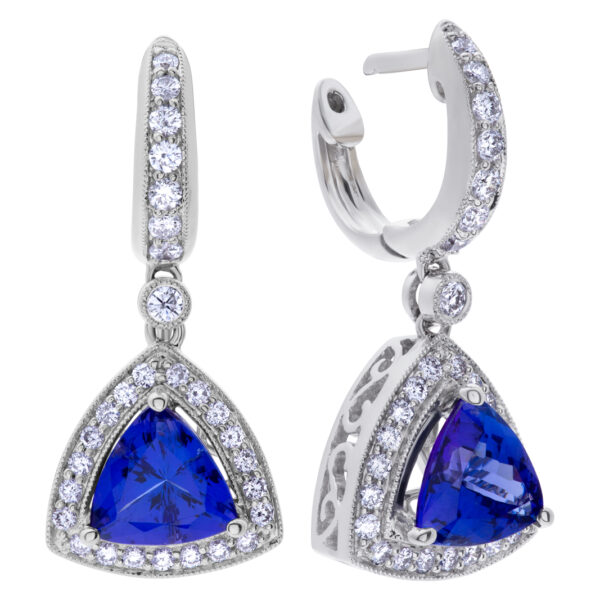 Diamond and Tanzanite earrings in 14k white gold