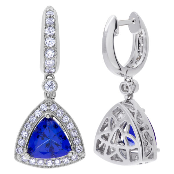 Diamond and Tanzanite earrings in 14k white gold