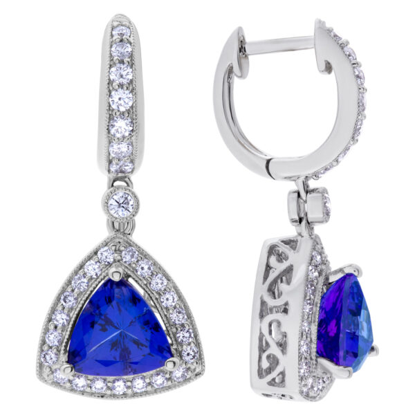 Diamond and Tanzanite earrings in 14k white gold