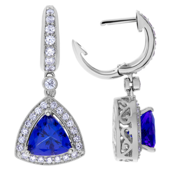 Diamond and Tanzanite earrings in 14k white gold