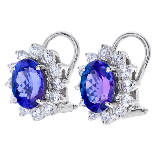 Diamond and tanzanite earrings in 14k gold