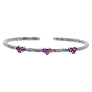 18k white gold bracelet with pink sapphires