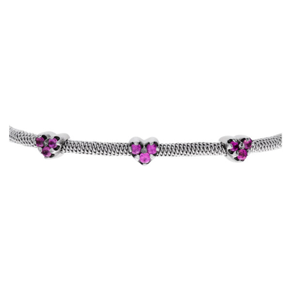 18k white gold bracelet with pink sapphires